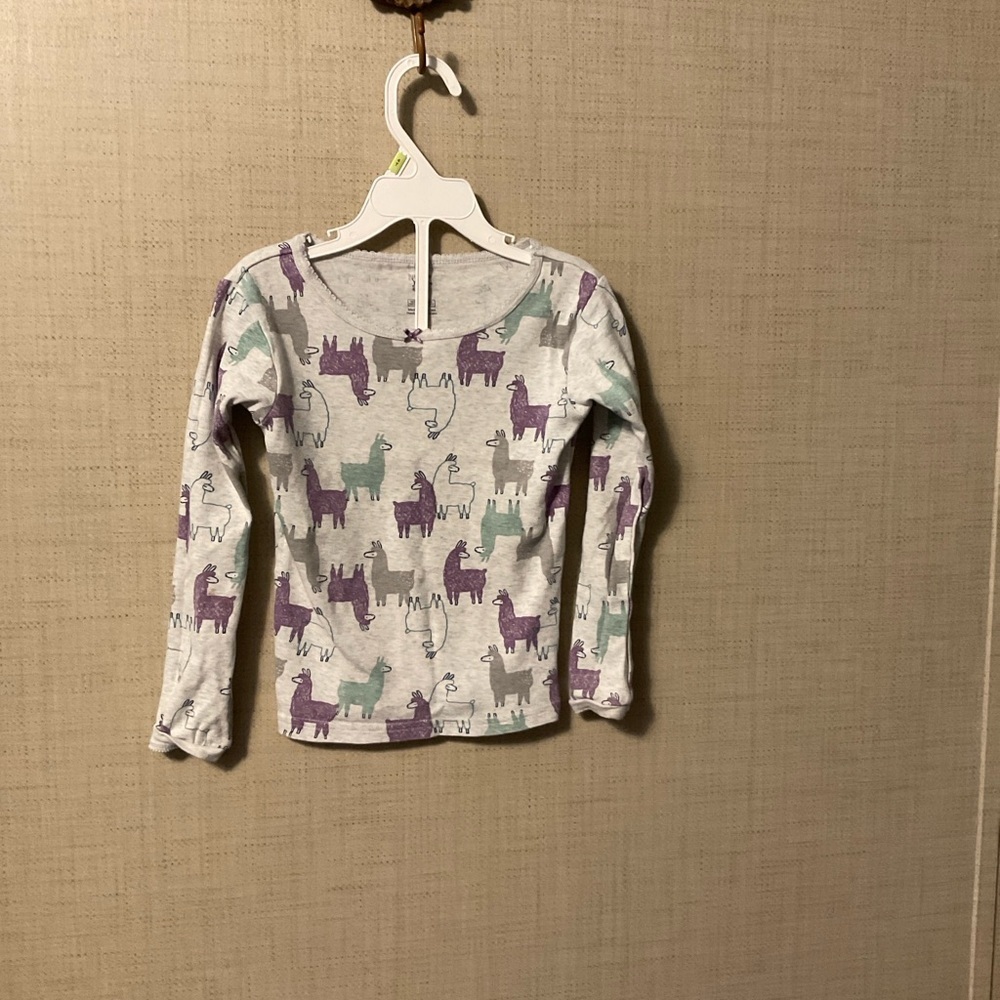 Carter's Llama Print Long Sleeve Tee - Purple and Gray